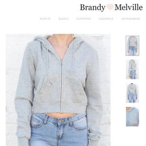 brandy melville CRYSTAL HOODIE light grey